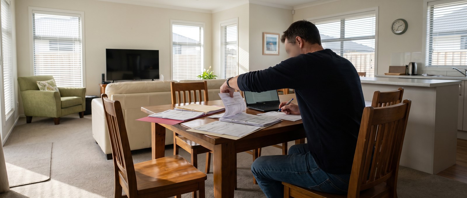 A warranty booklet and house keys on a table